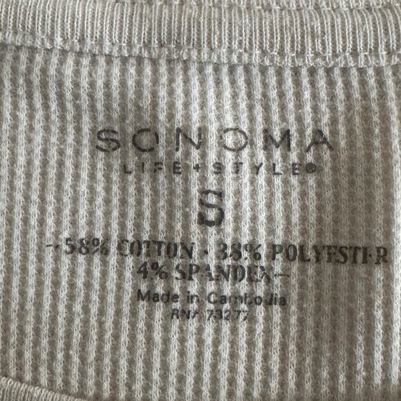 Sonoma Graphic Waffle Shirt Size Small Long Sleeve Hippie Boho Grunge Y2K EUC - Picture 6 of 6